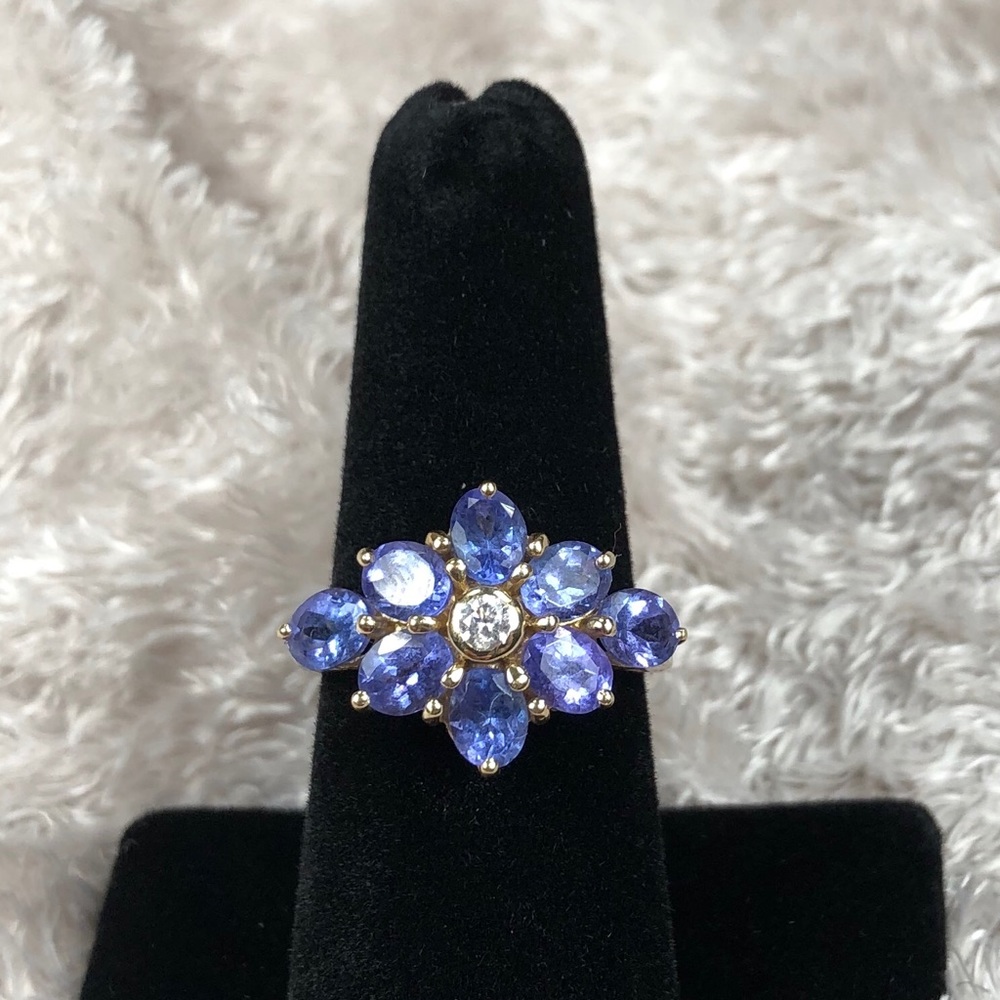 SOLD!! 💎💜Diamond & Tanzanite 14k Gold Ring💜💎